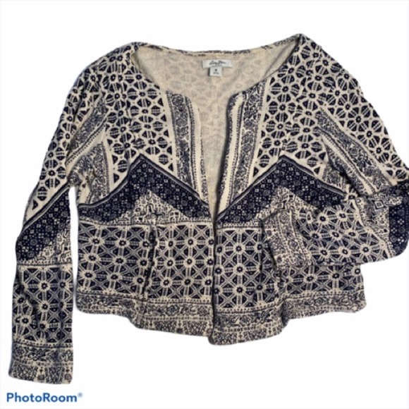 Lucky Brand Jackets & Blazers - Lucky Bliss Lucky Brand Beige Blue Sweater